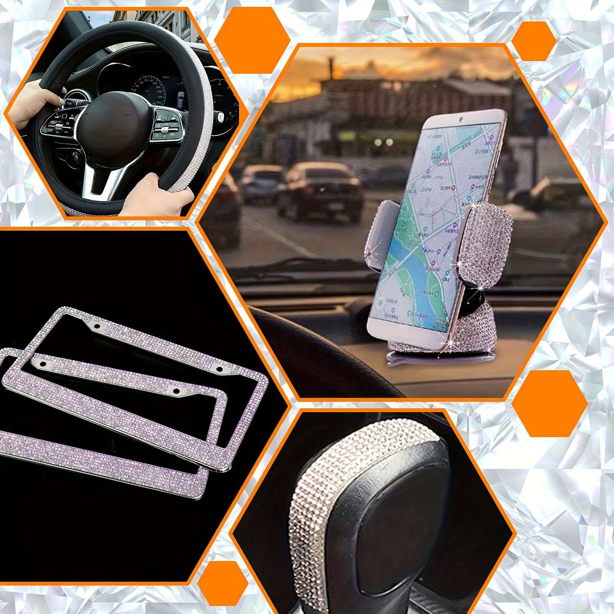 Car Interior Decor 4Pcs 1.32Cm Is  0.52Inchcolor White