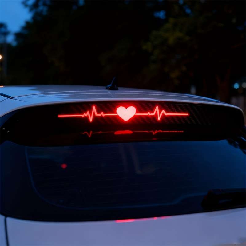 Fiber Light Ecg High Carbon Frosted Tail Mounted Matte Brake Heartbeat Sticker