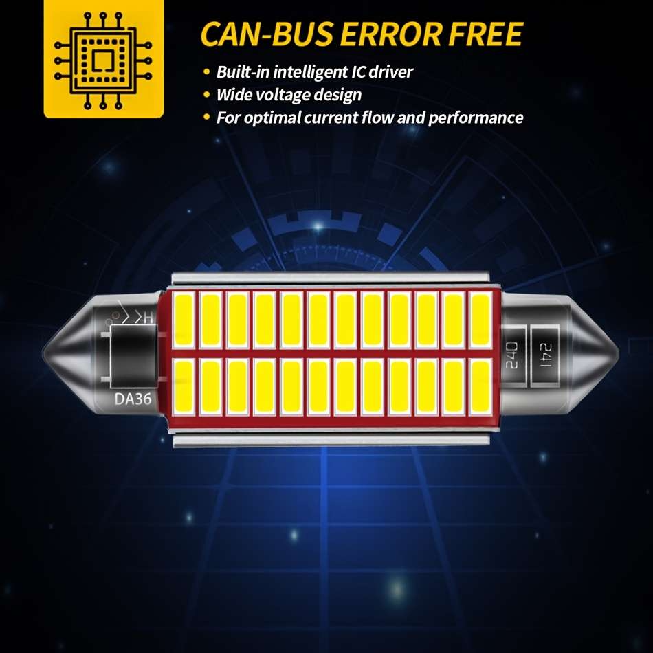 Car Lights Items 2Pcs16Smd36Mm
