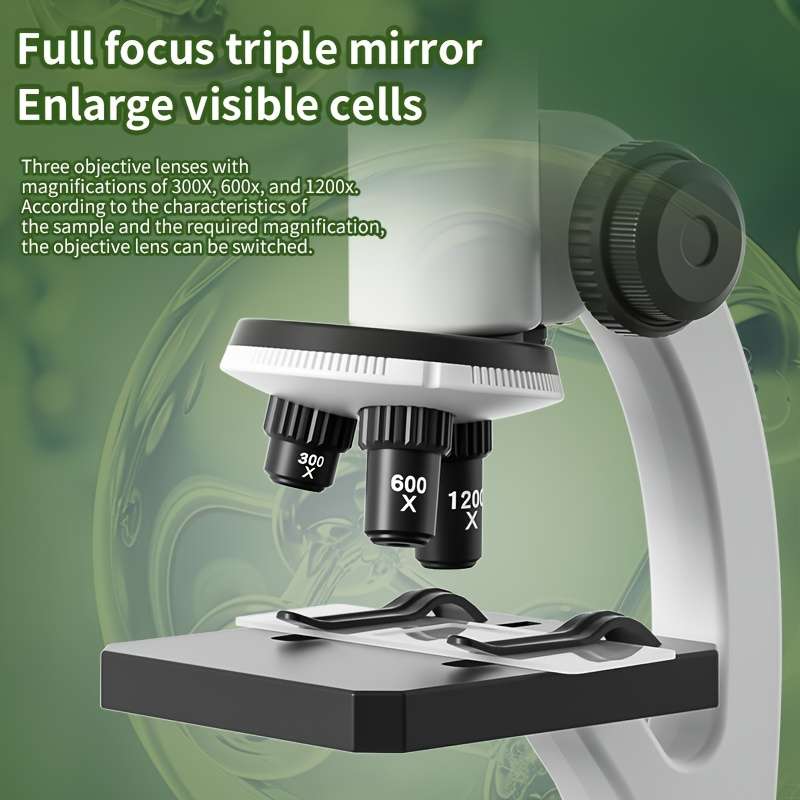 Microscope Kit Designed Students 300X 1200X Zoom Scientific Science Experiment