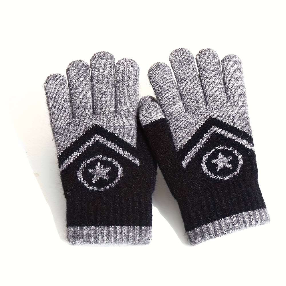 Gloves Color Round Fivepointed Star Orange Size4-7 Years Old