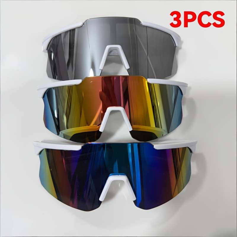 Cycling Glasses Quantity 3Pcs Black Gray White Frame Green Water  Black Frame Water