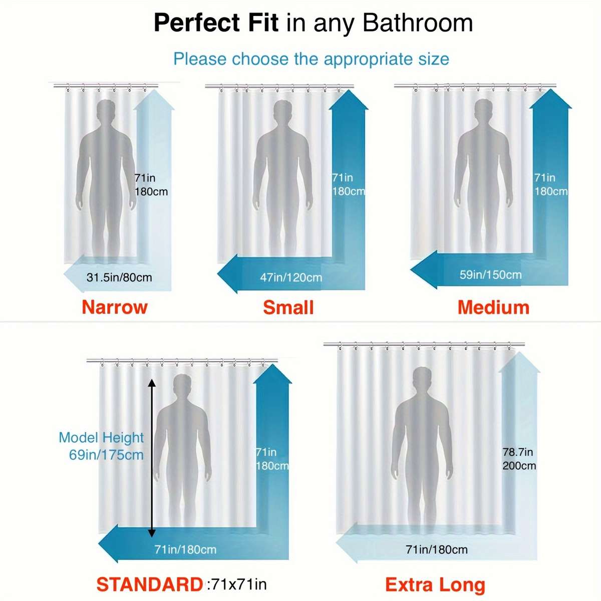 Waterproof Shower Curtain Size 71X78.7In 180X200Cm