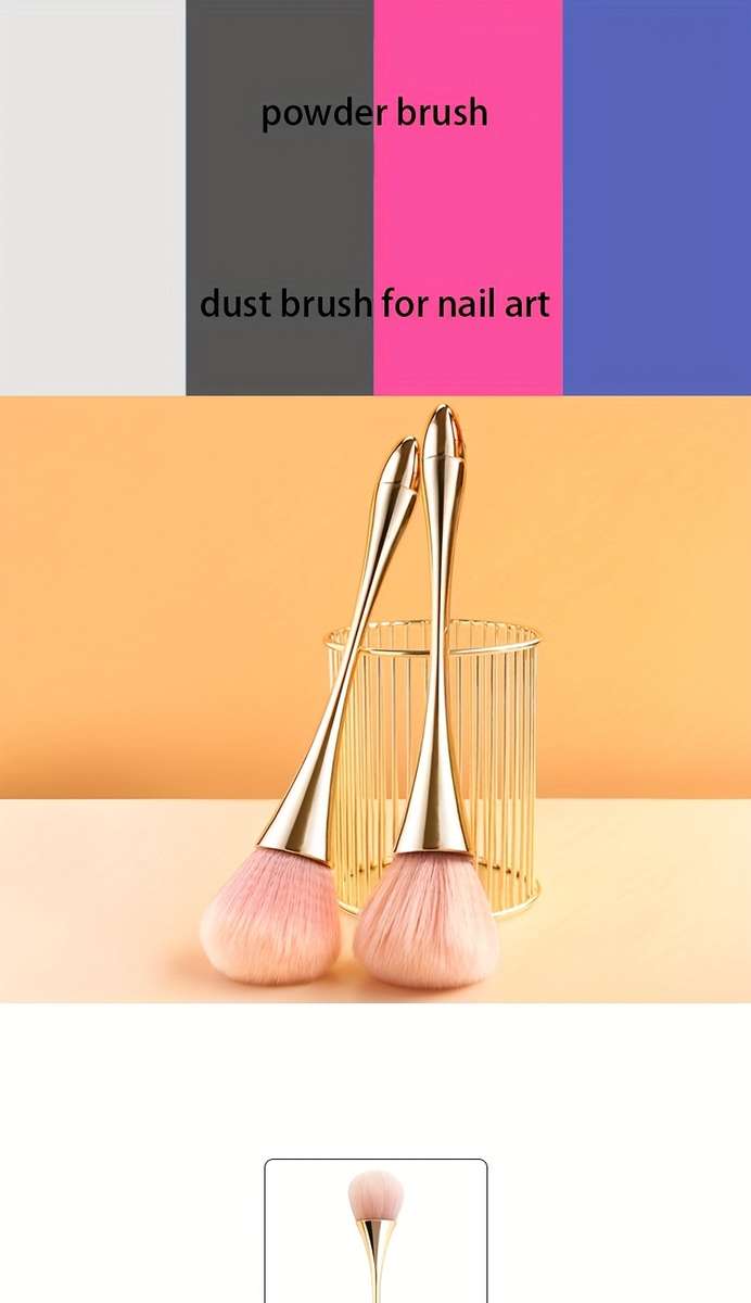 Makeup Brush Set Color Rose Golden  Golden 2Pcs