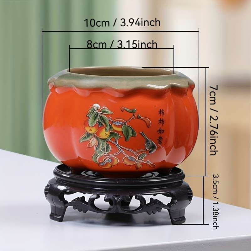 Flowerpot Color Red Pumpkin 10X7Cm