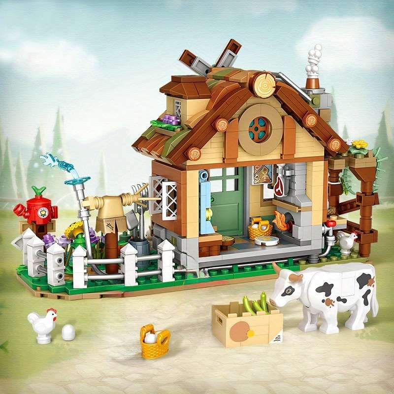 3D Building Model Puzzle Set Style 889Pcs Farm House 1281
