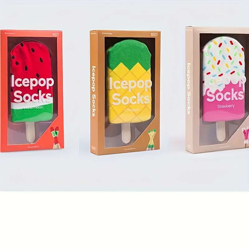 1 Pair Red Watermelon Ice Cream One Size Socks