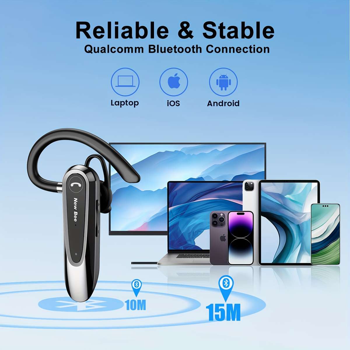 Rechargeable Wireless Earbuds Headphones Headset