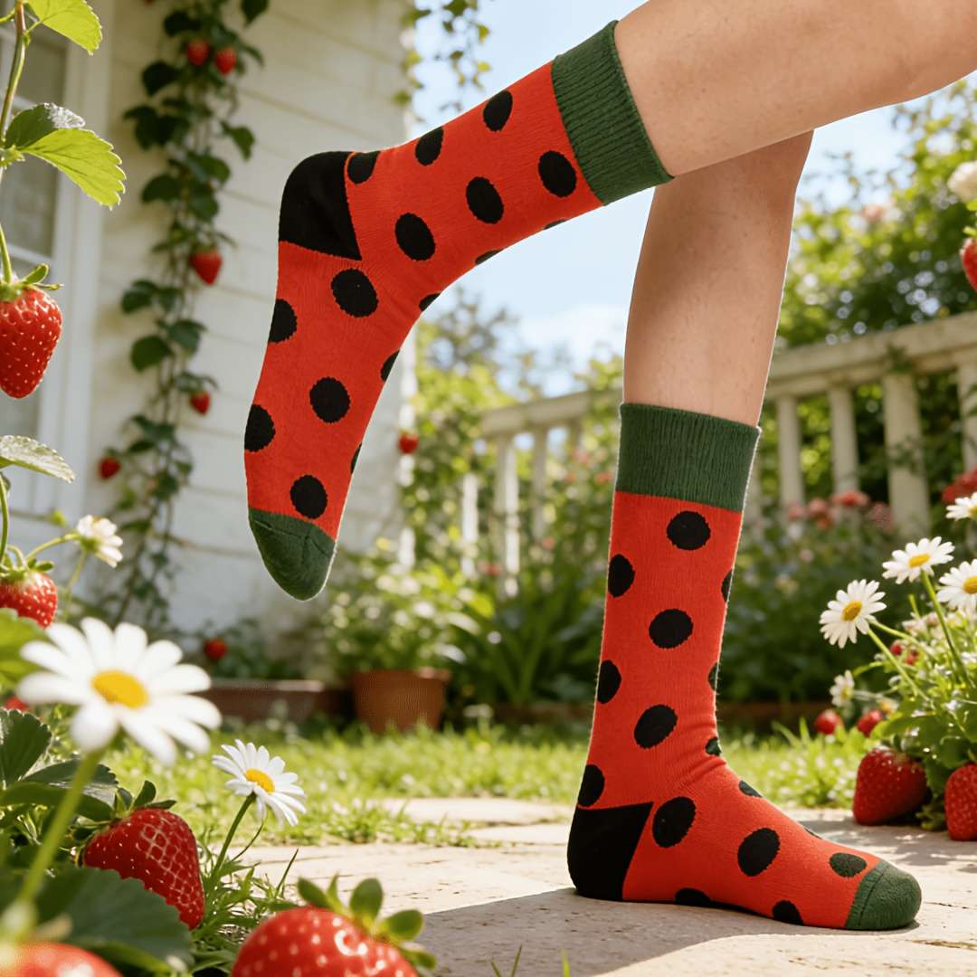 Women S Socks Color Red Base With Black Polka Dots1 Pair Size Onesize