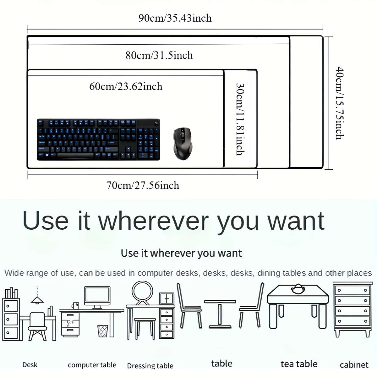 Mouse Pad Size 23.613.7Inch
