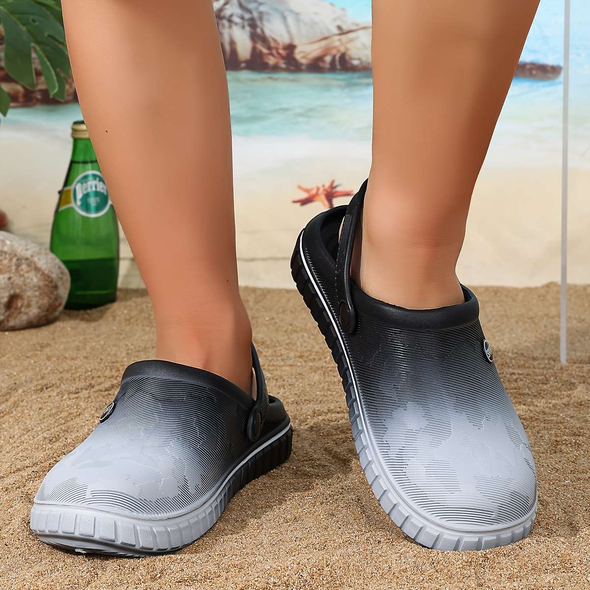 Sandals Color Black And White Gradient Size Uk 3