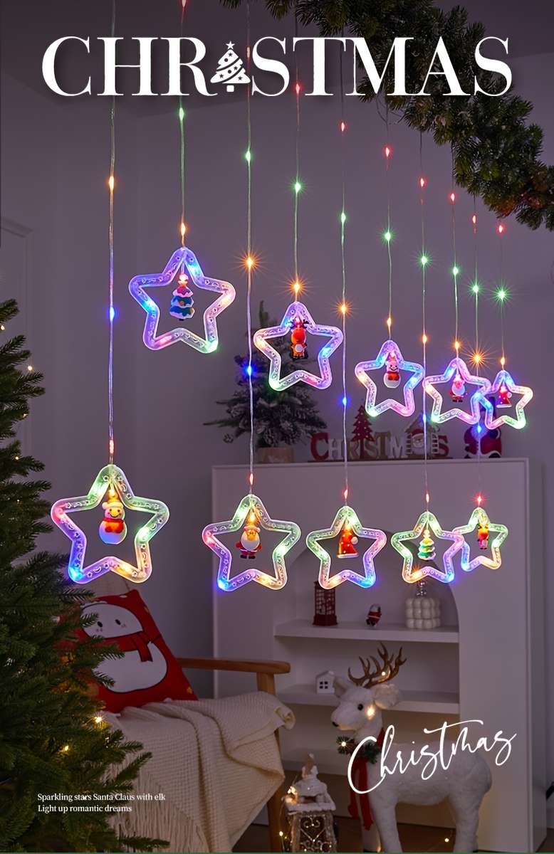 Christmas Lights Leather Wire Lamp Star Type Color