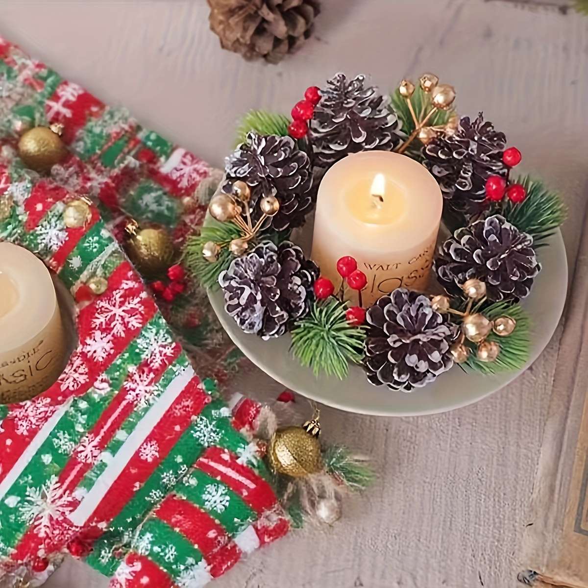 Christmas Decorations Color 2Pcs Golden