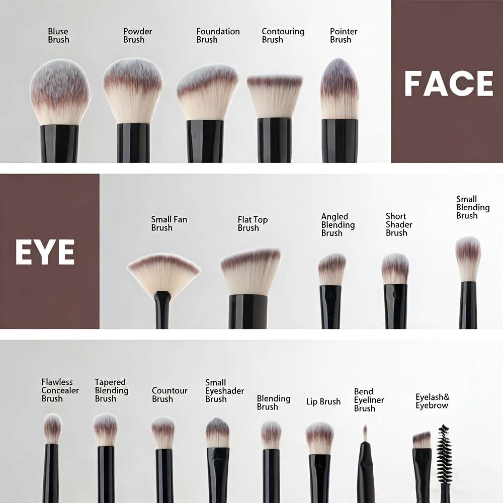 Makeup Brush Set Color Black Quantity18Pcs