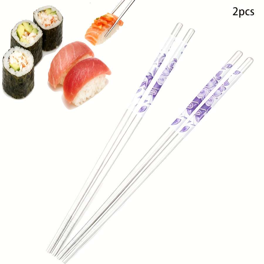 Chopsticks Color 2Pcs23 Square Chopsticks Decalswhite Purple