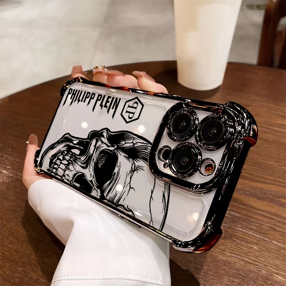 1Pc Mixed Color  For iPhone 7 Plus 8 Plus Black Skull Head Phone Case