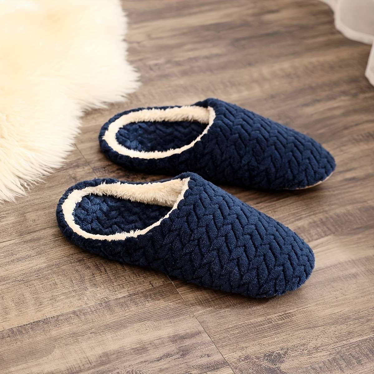 Cotton Slippers Color Navy Blue Sizeuk 8.5-9