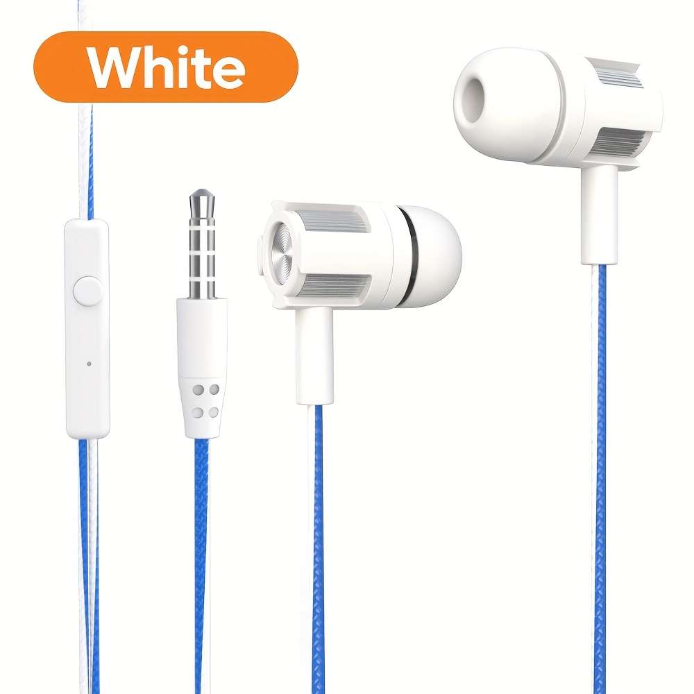 Wired Headphones Blue And White Line Blue Ear