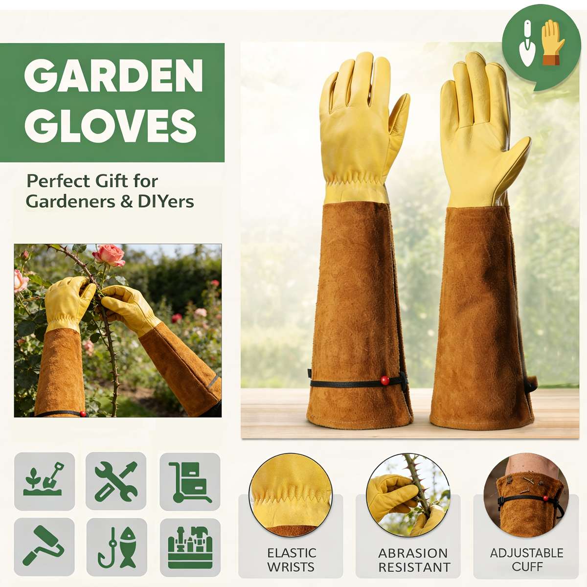 Garden Supplies Color Grey 1 Pair Size L