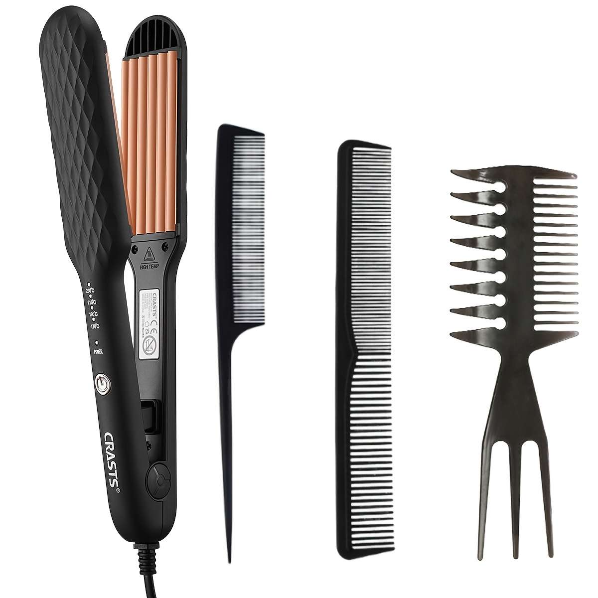 Curling Iron Color Black  Comb