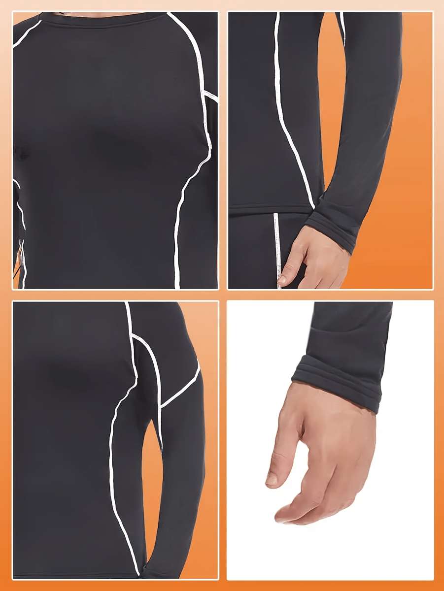Thermal Underwear Color Black Blue Line Sizel
