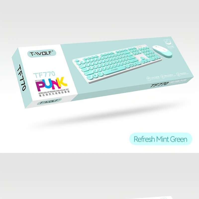 keyboard color Mint Green Style Wireless keyboard and mouse set