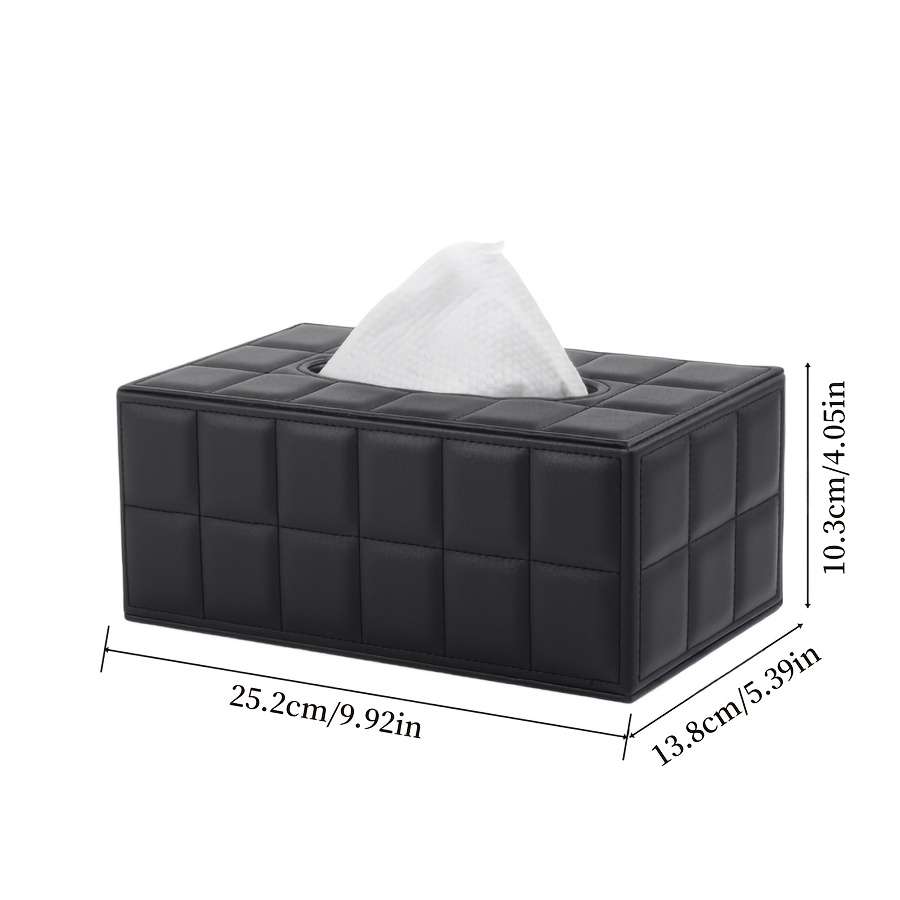 Car Tissue Box Color White Size 25.15 X 13.72 Cm is Rectangular