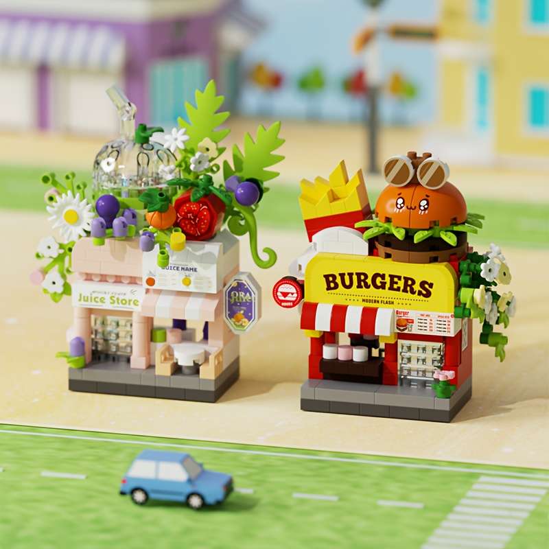 3D Building Model Puzzle Set Style Street Scene Small Shop Gift Box Edition
