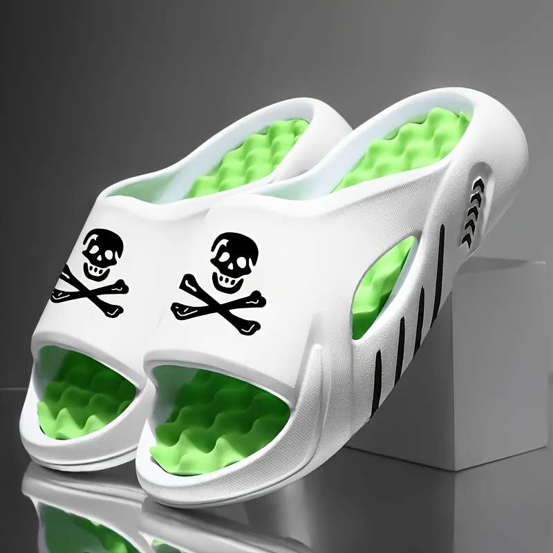 Men Slippers Summer Style White And Green Size Uk 6.5 To 7