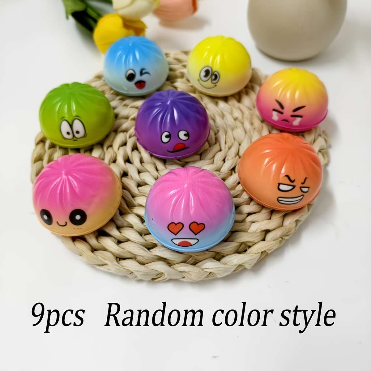 Squeezable Toys Items Slow Rebound Emoji Pack Color Shipped Randomly Quantity 9 Pieces