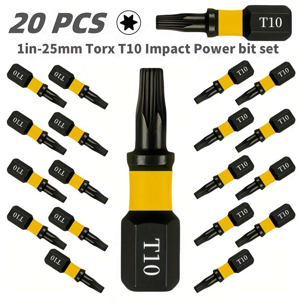 Screwdriver Bit Tool Set Model 25Mm T10 Quantity 10Pcs