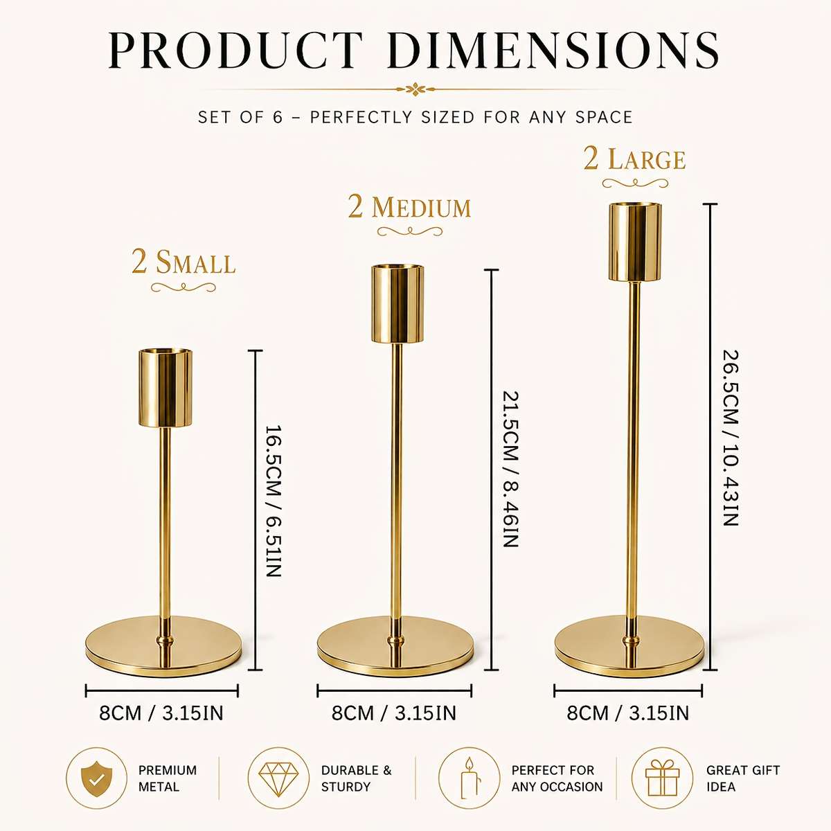 Wedding Supplies Color Golden 6Pcs