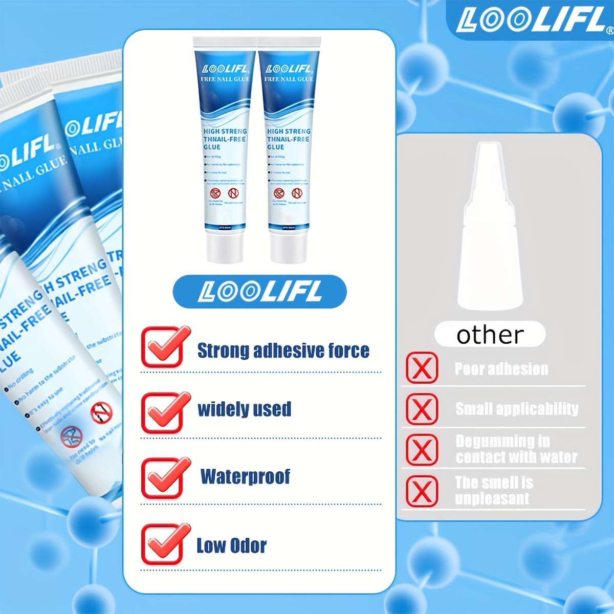 Heavy Duty Transparent Ultrastrong Nodrill Adhesive Durable For Diy Crafting