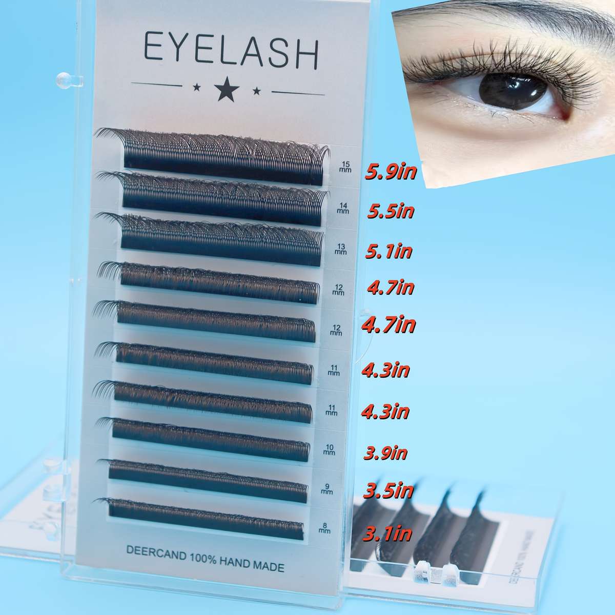 Natural Volume Lash Extensions Model D Thick Quilt Size 8mm 07mm