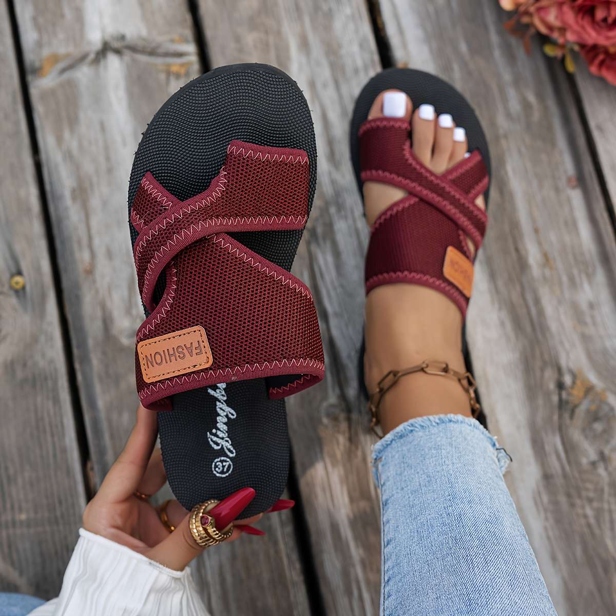Ladies Summer Flip Flops Black Uk 7