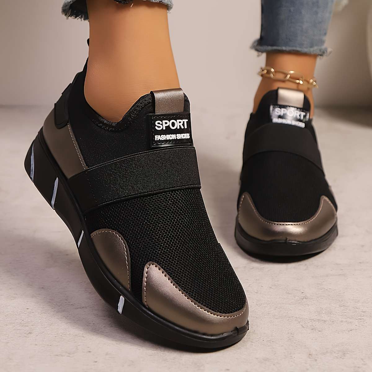 Women S Sneakers Color Golden Sizeuk 3