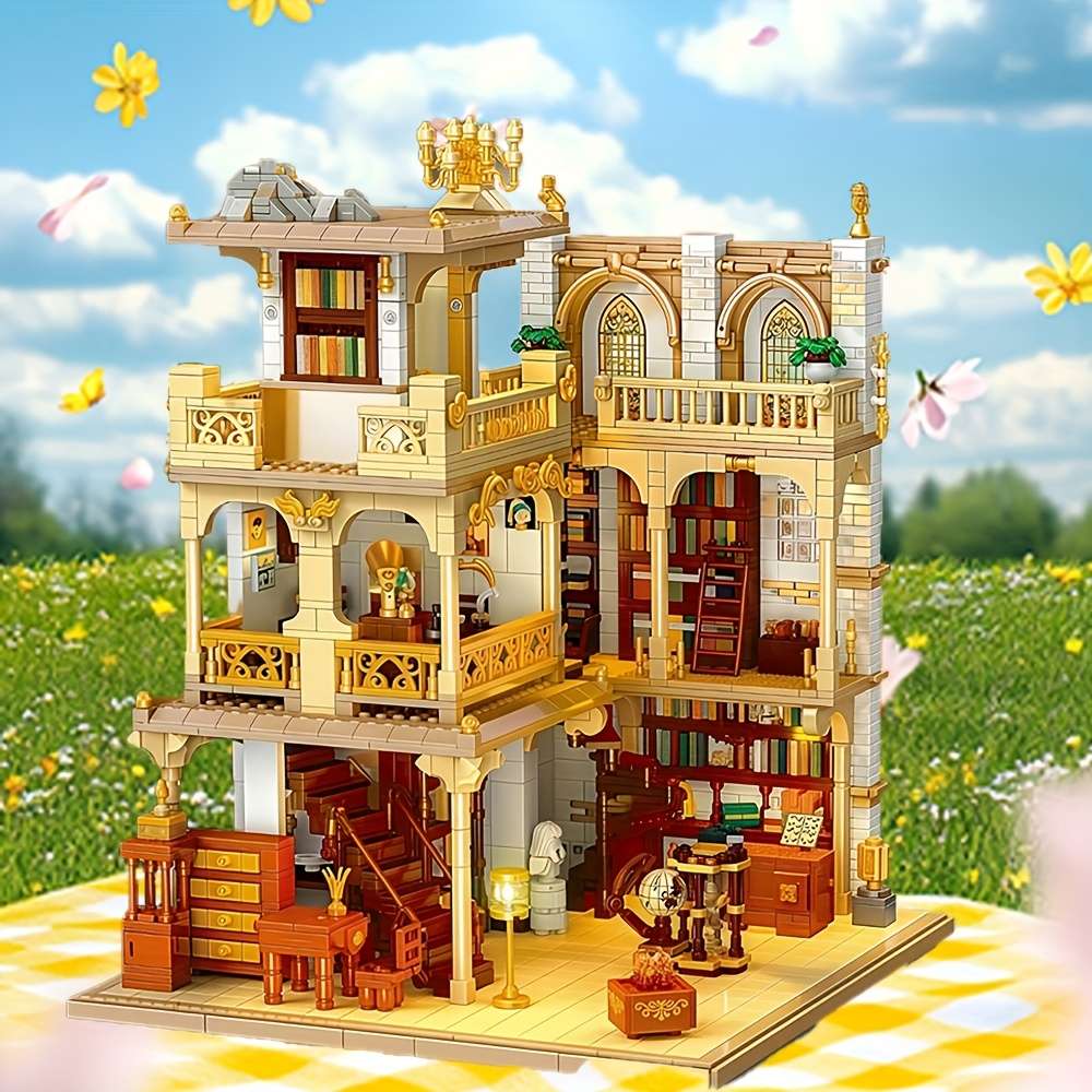 3D Building Model Puzzle Set Style Bookshop