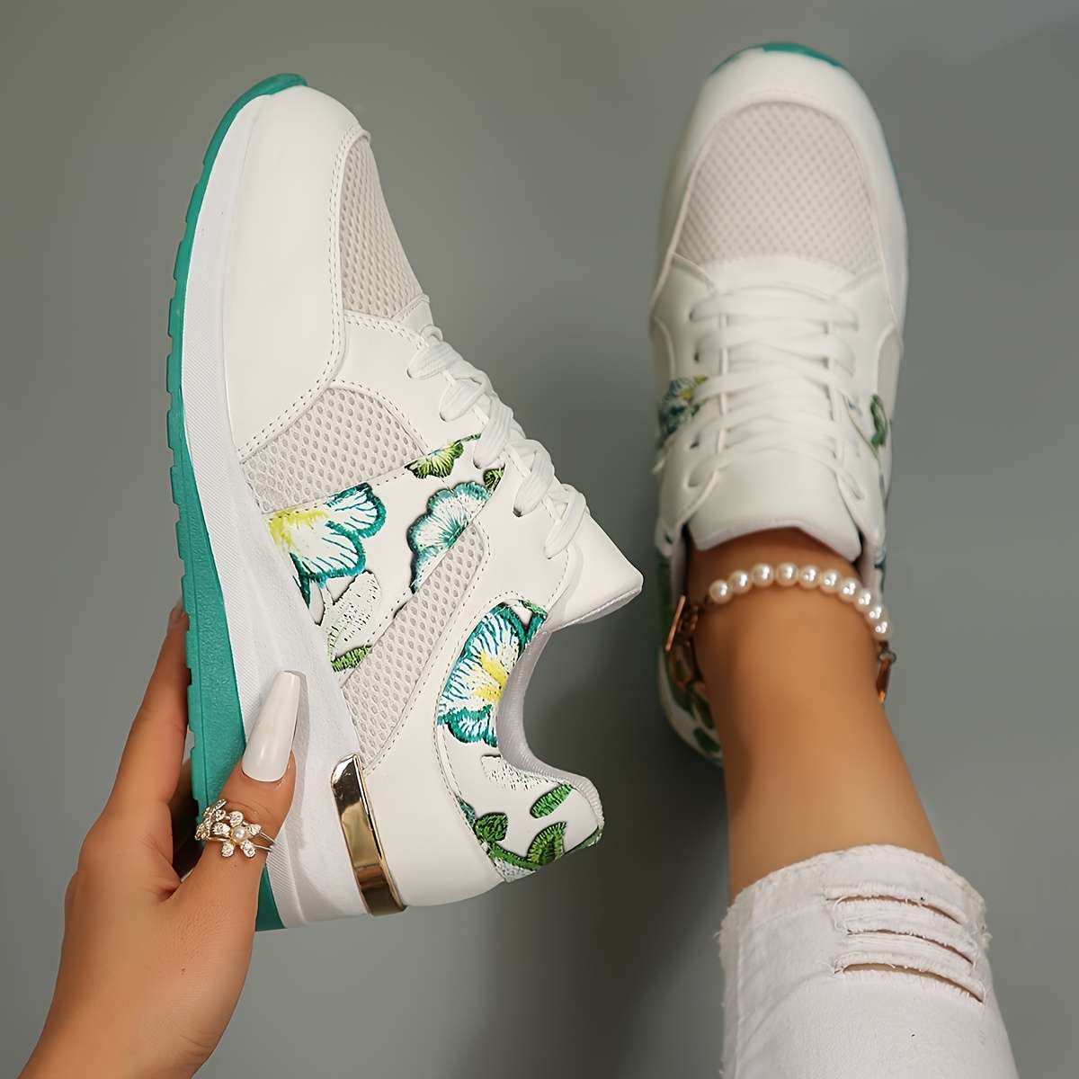 Women S Sneakers Color Green Sizeuk 9