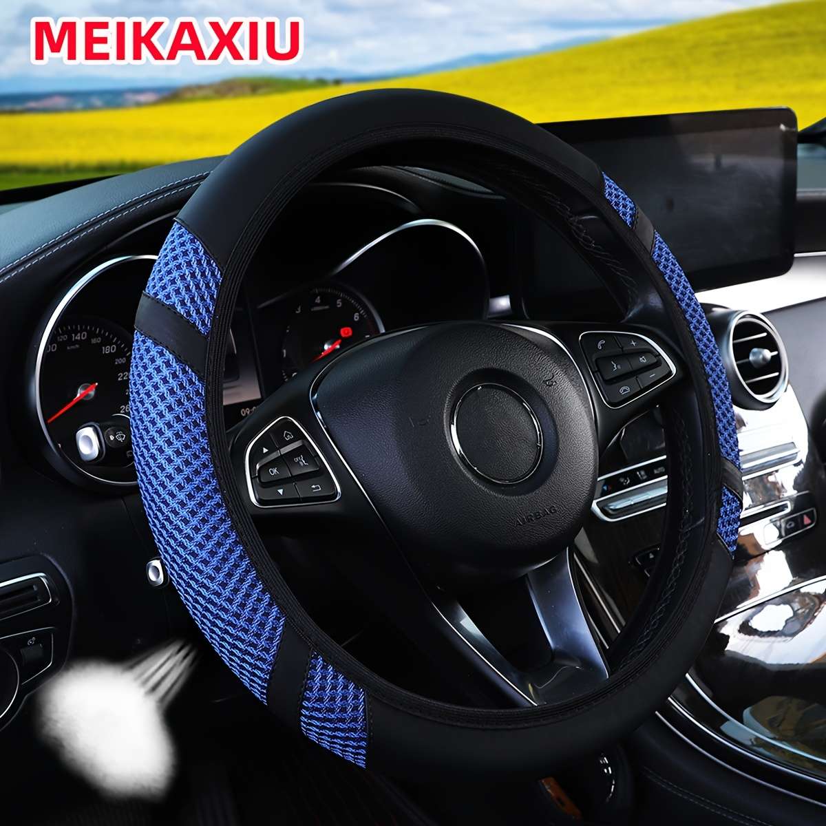 Car Steering Wheel Cover Light Gray