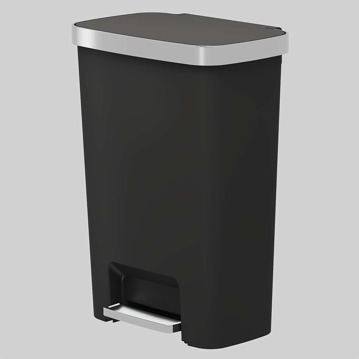 Garbage Can Model Black 50L13.21 Us Gal With Lid Footoperated