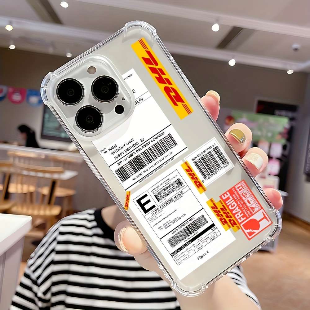 1Pc Mixed Color For iPhone 14 Plus Express Company Label Phone Case