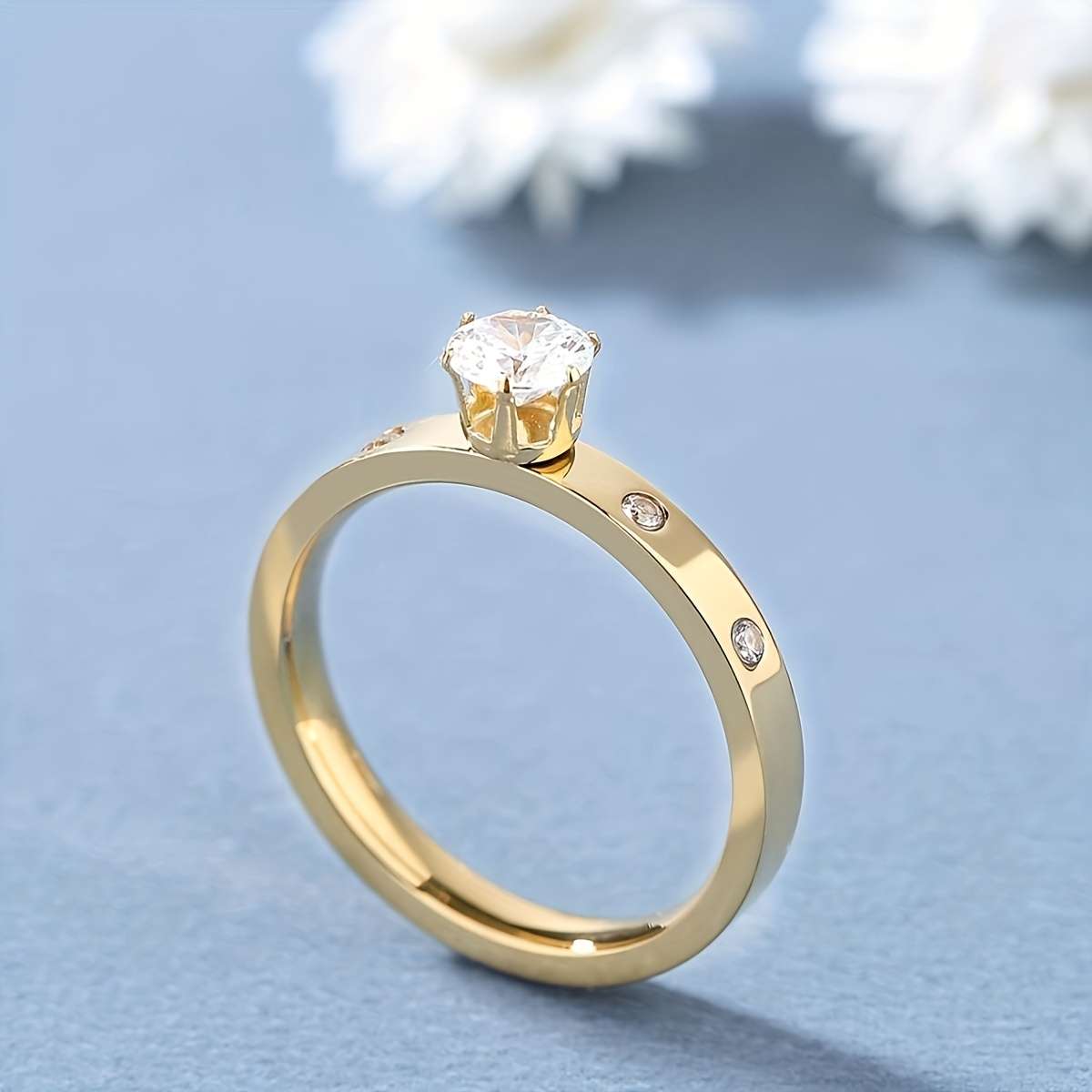 Delicate Fashion Gift For Her Stackable Ring Color Golden Yellow Size 7