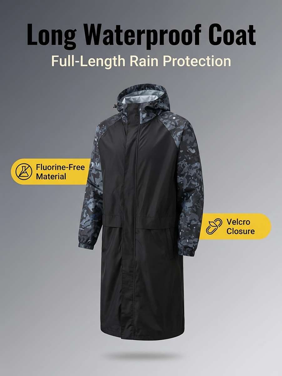 Raincoat Crackle Deep Sea Gray Size Uk L