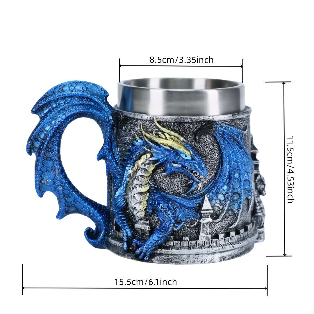 Water Cup Model Dragon Guardian Castle Beer Mug Blue 24033 4 Capacity152Oz 450Ml