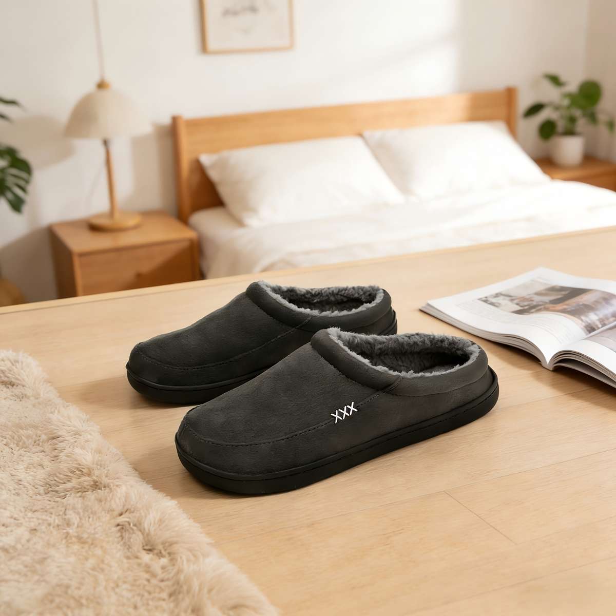 Cotton Slippers Color Grey Sizeuk 6.5-7