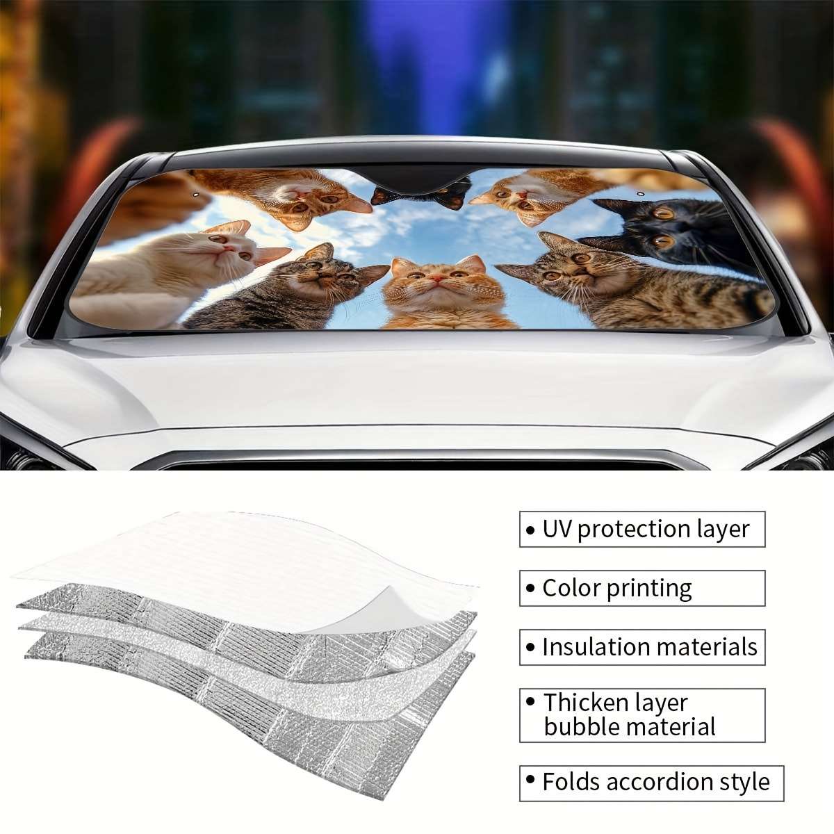 Car Sun Shades Size Size M 139.7 X75.95Cm