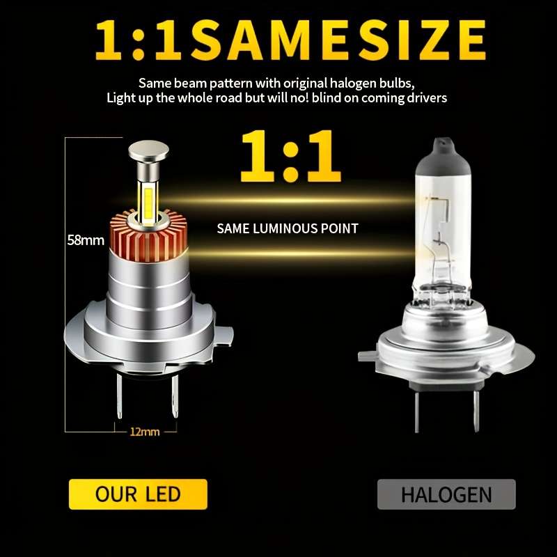 Car Lights Items 2Pcs Led H7 White