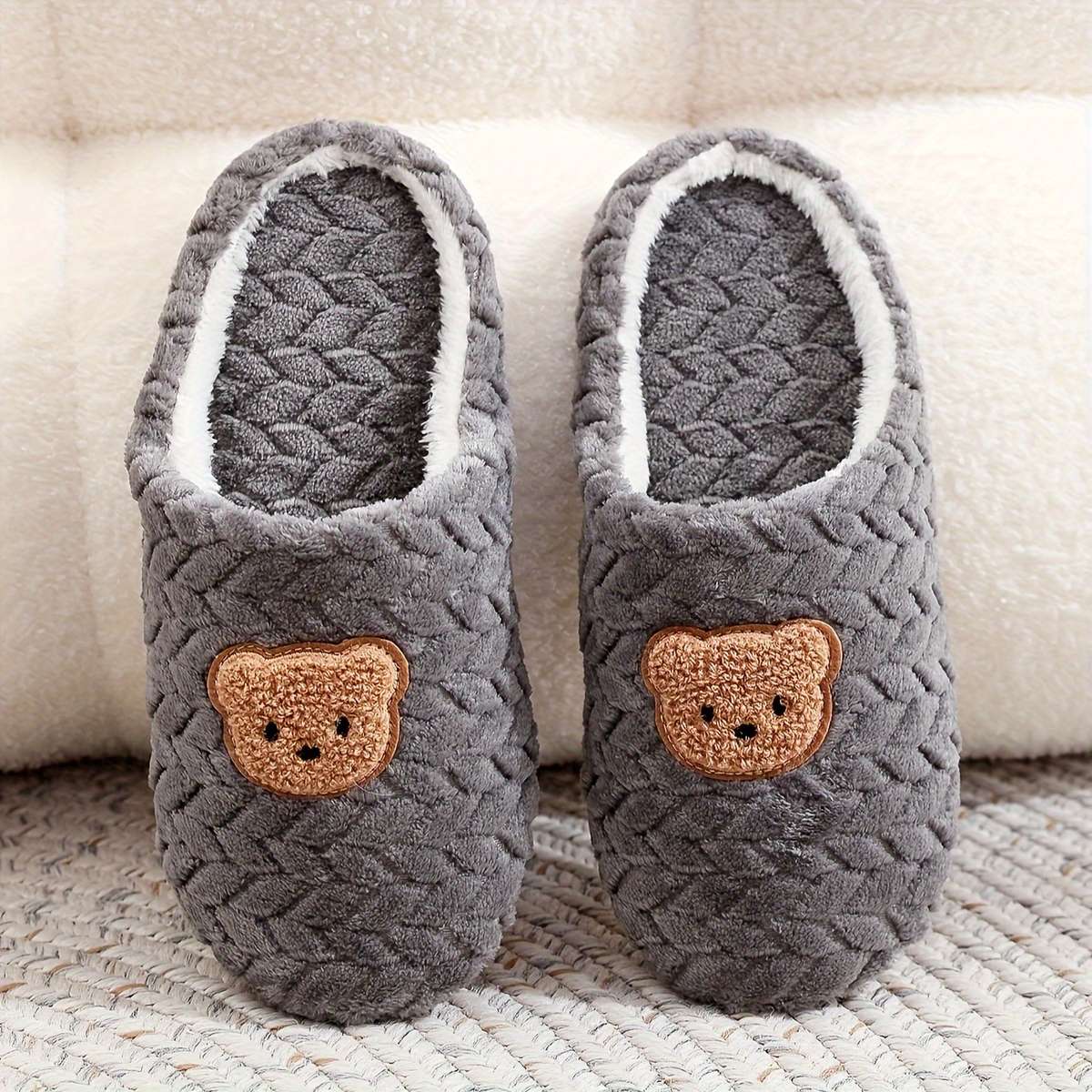 Cotton Slippers Color Grey Sizeuk 6.5-7