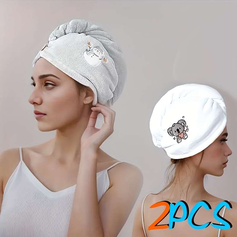 Hair Turban 2Pcs KhakiWhite