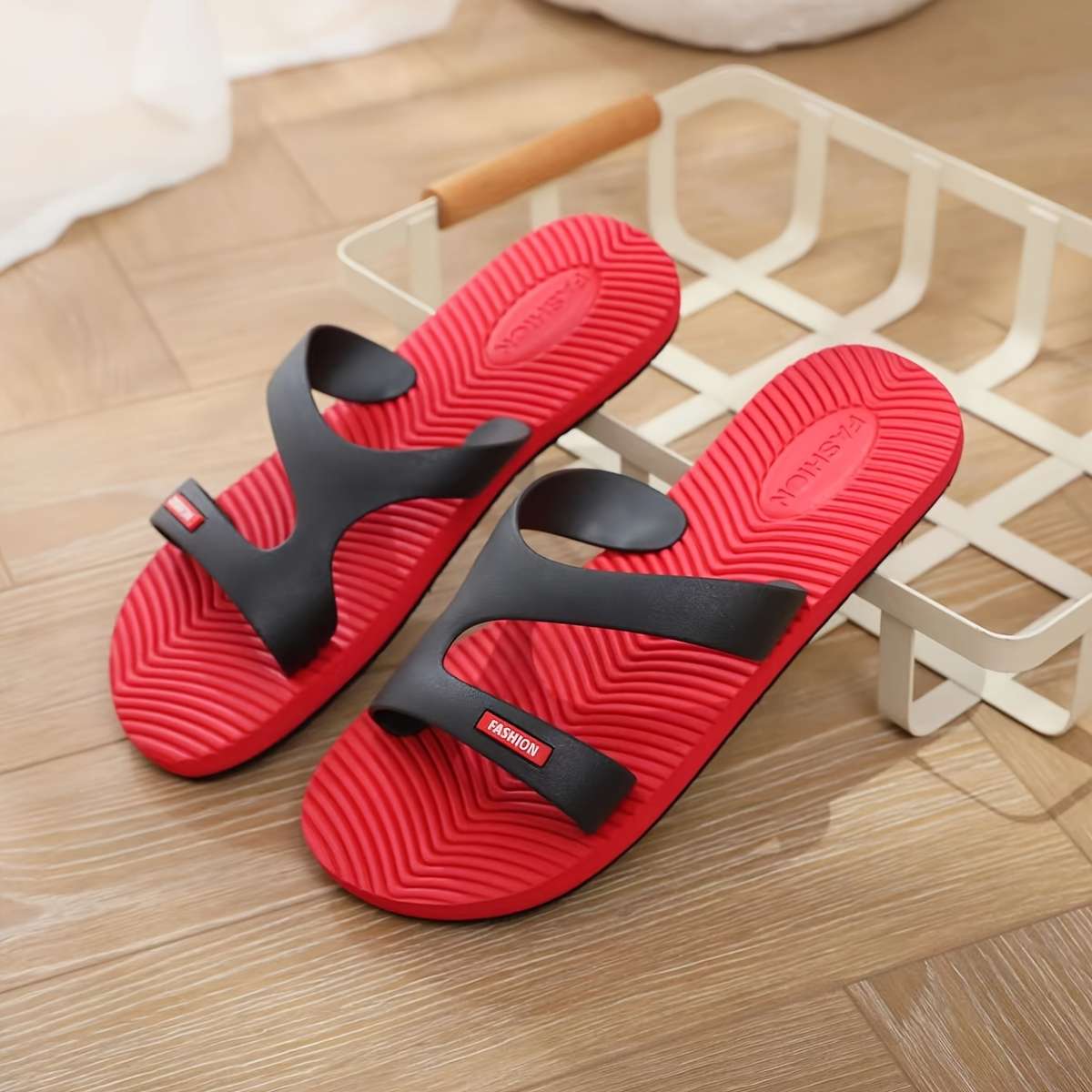 Men Slippers Summer Style Red Size Uk 7